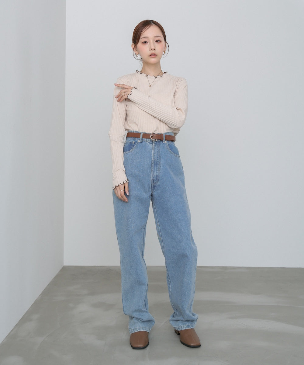 【選べるデザイン】ウェーブメローリブカットソー