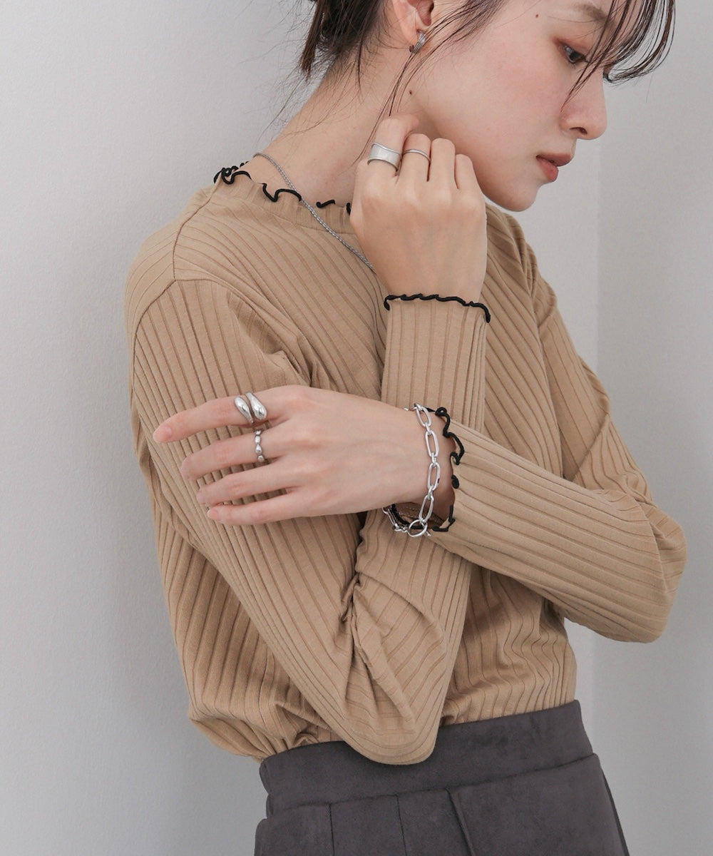 【選べるデザイン】ウェーブメローリブカットソー