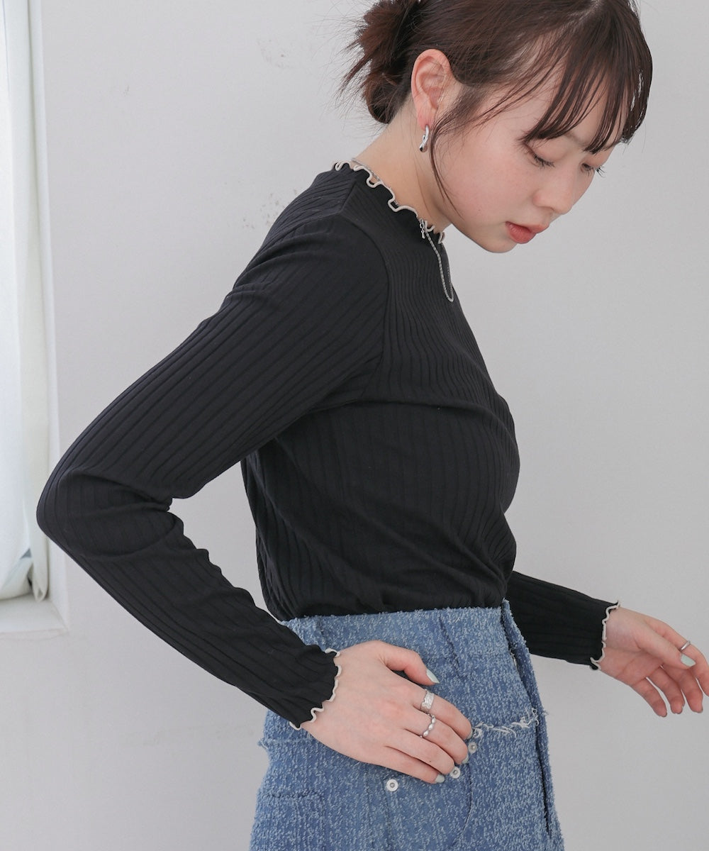 【選べるデザイン】ウェーブメローリブカットソー