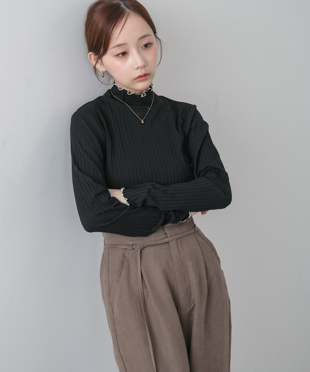 【選べるデザイン】ウェーブメローリブカットソー