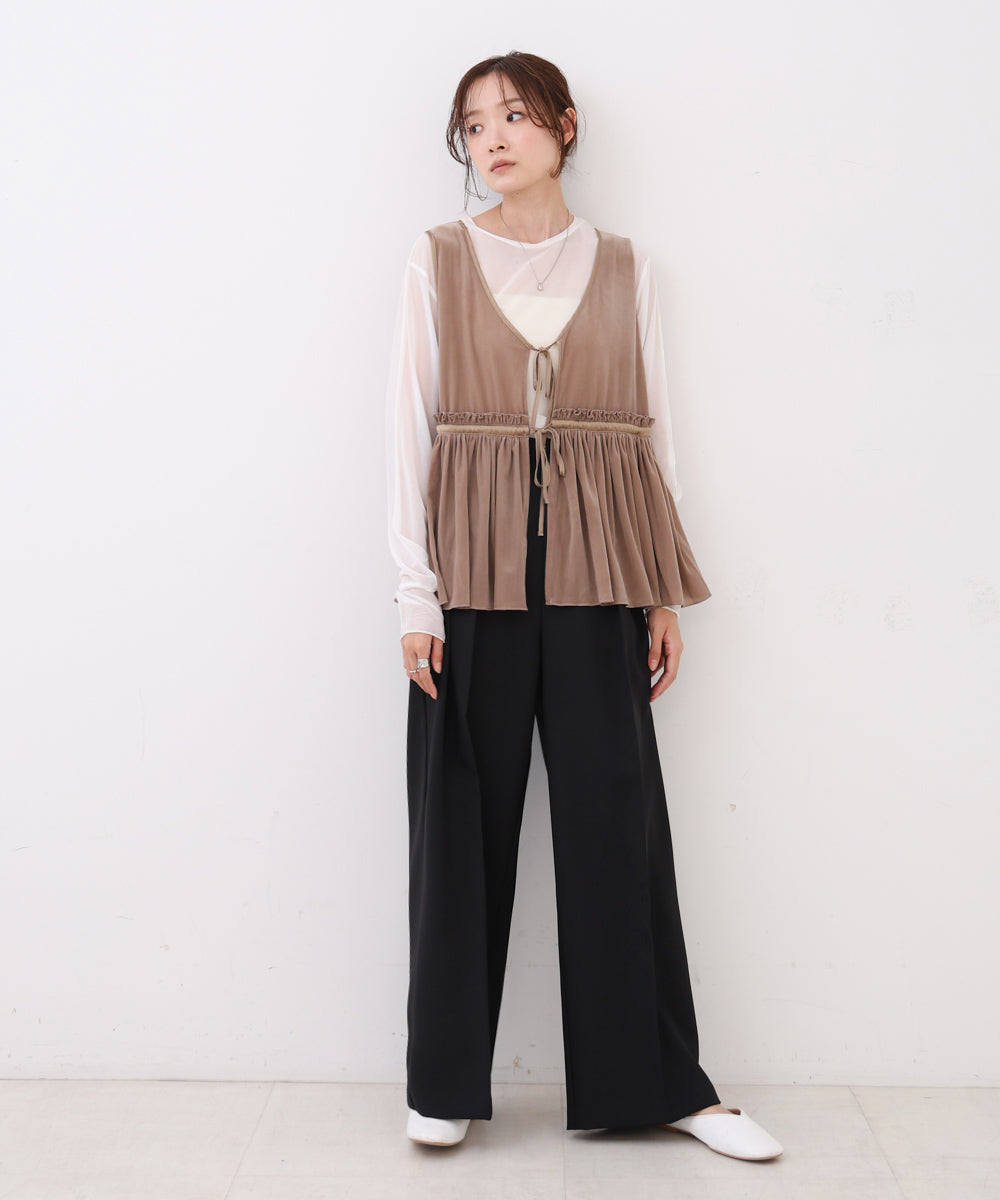 シアーベロアサテンリボンベスト