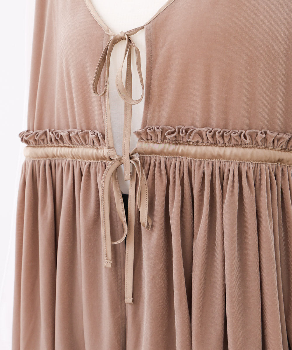 シアーベロアサテンリボンベスト