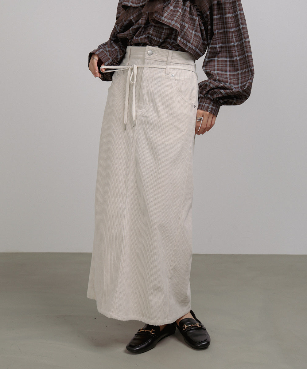 コーデュロイIラインスカート