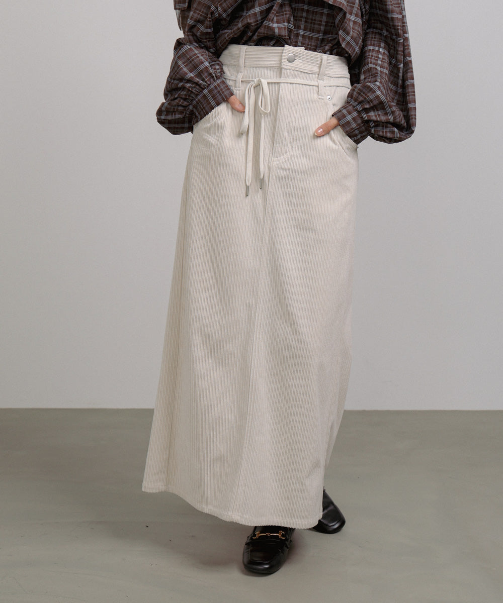 コーデュロイIラインスカート