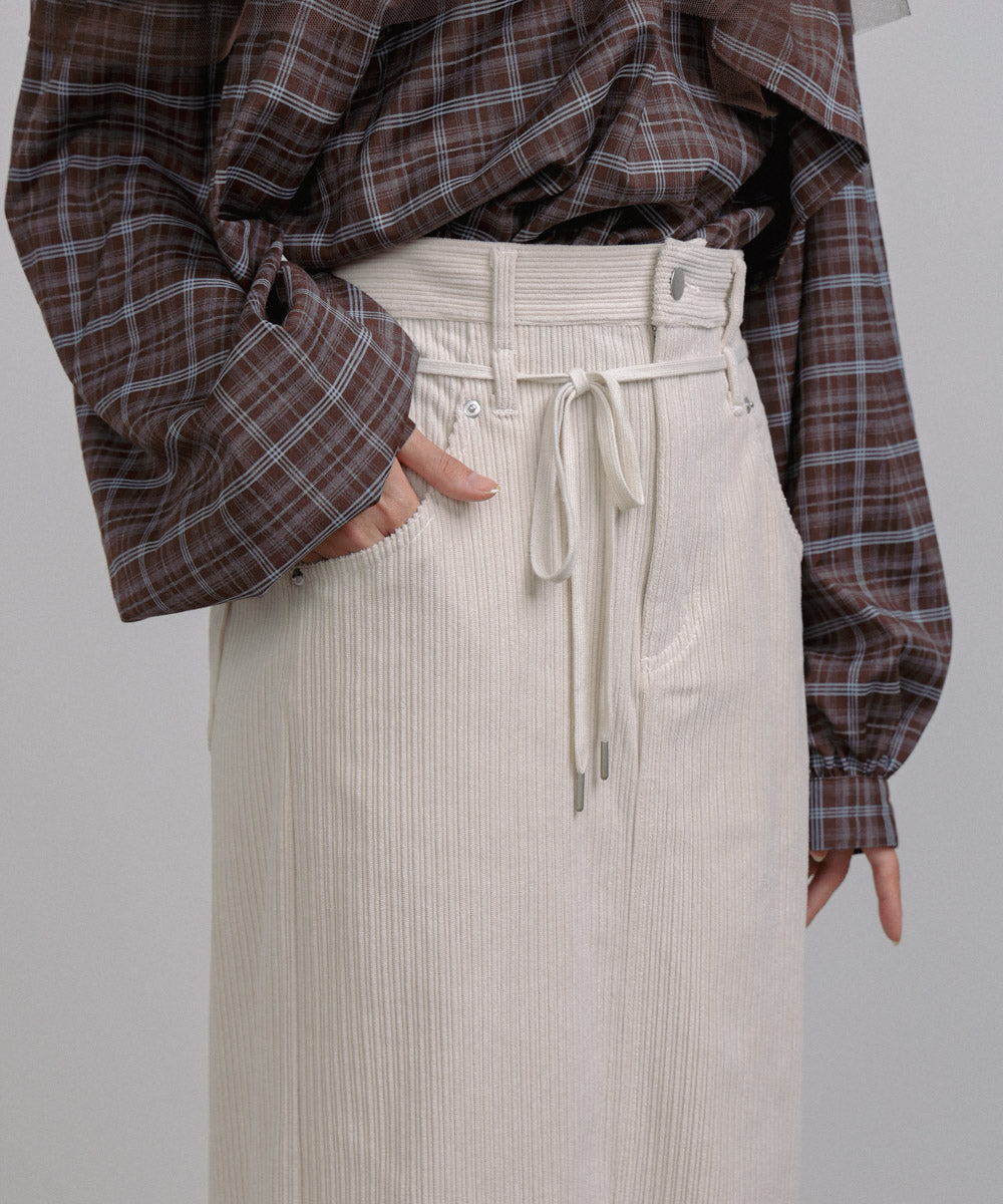 コーデュロイIラインスカート