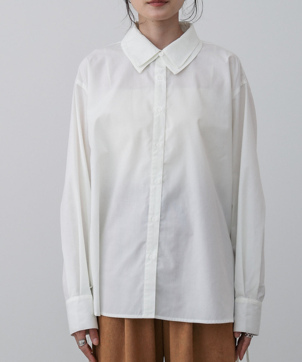 ダブルカラー袖リボンシャツ