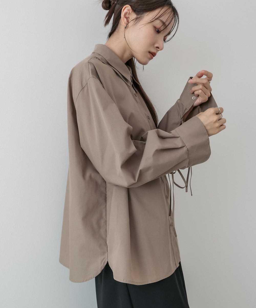 ダブルカラー袖リボンシャツ