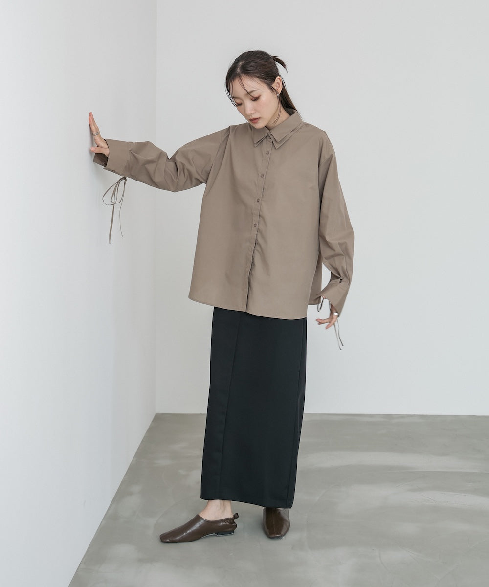 ダブルカラー袖リボンシャツ