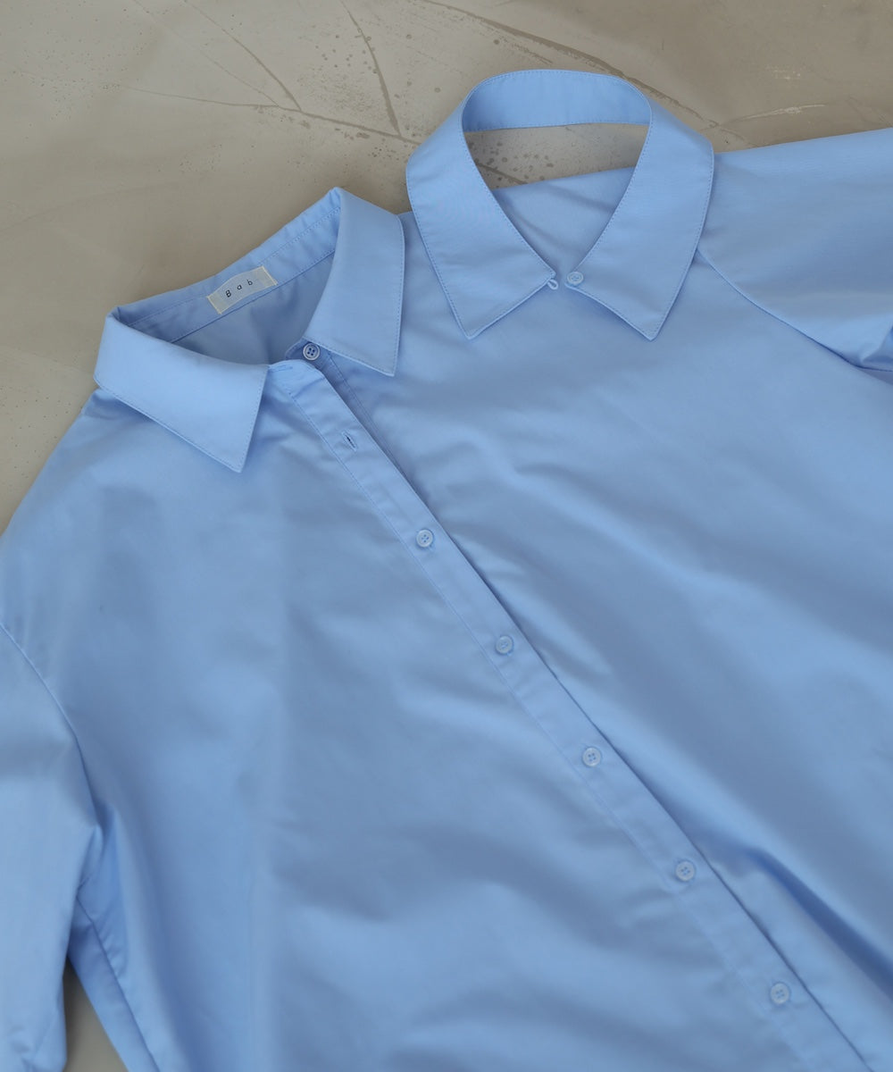 ダブルカラー袖リボンシャツ