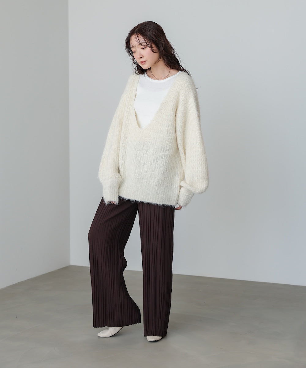 【M・Lサイズ展開】ランダムプリーツパンツ