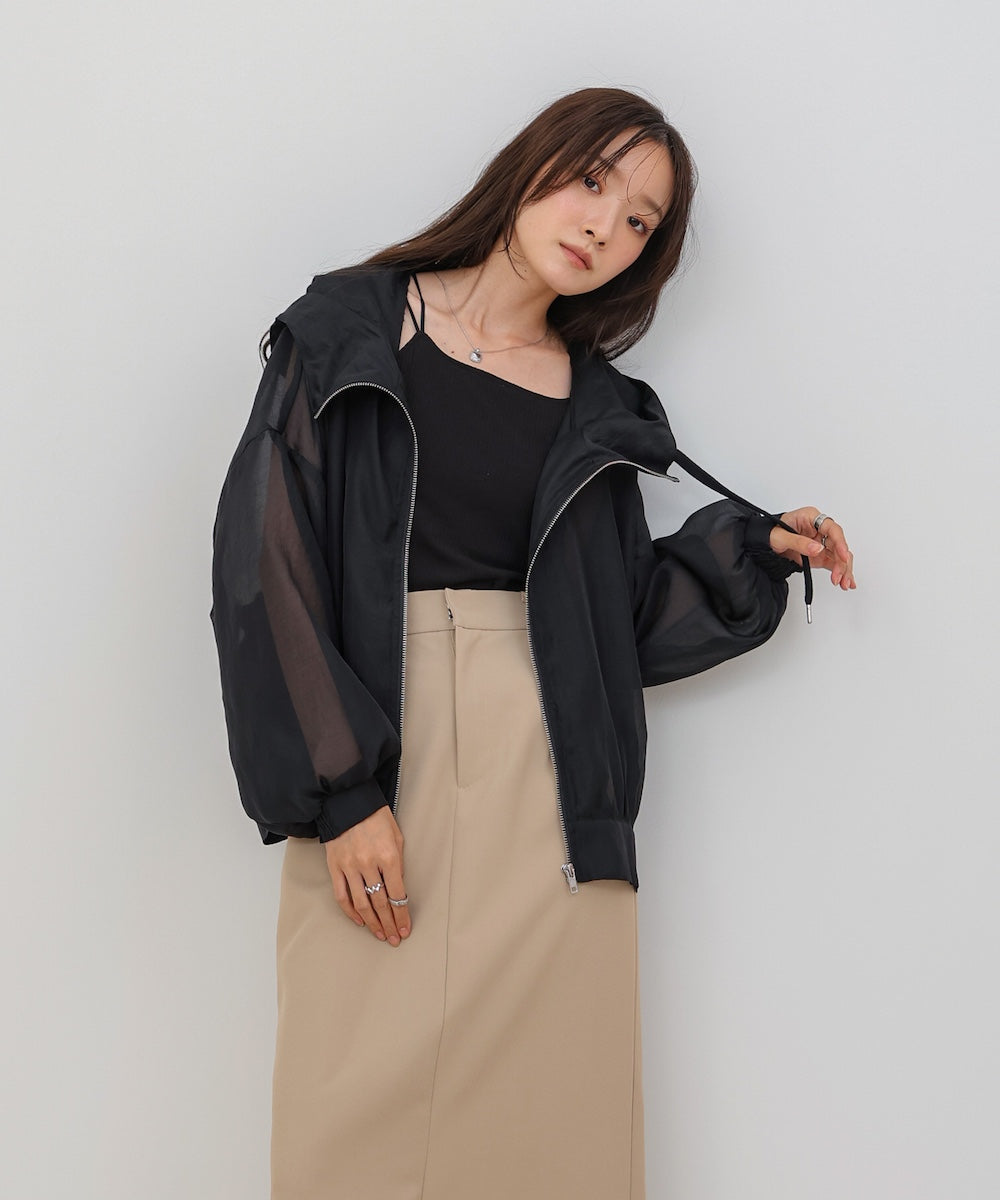 【NEW】フード付きシアーパーカー