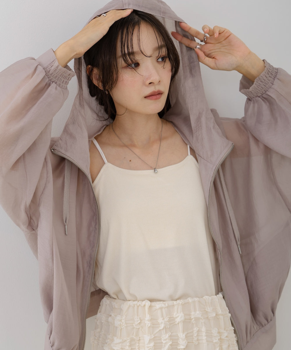 【NEW】フード付きシアーパーカー