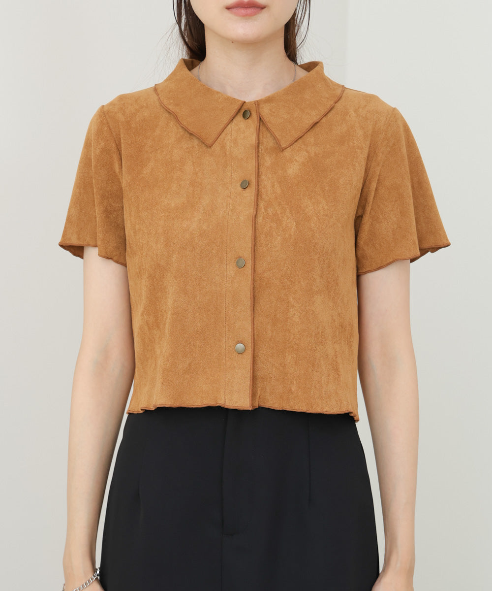 ライトスエード半袖メロウシャツ