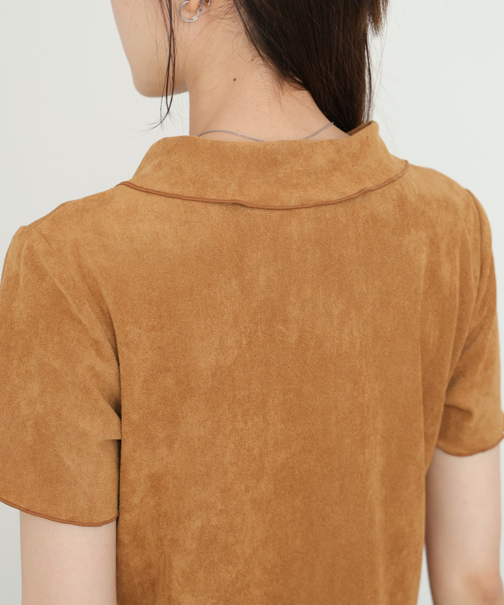 ライトスエード半袖メロウシャツ