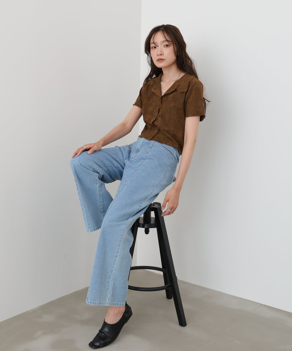 ライトスエード半袖メロウシャツ