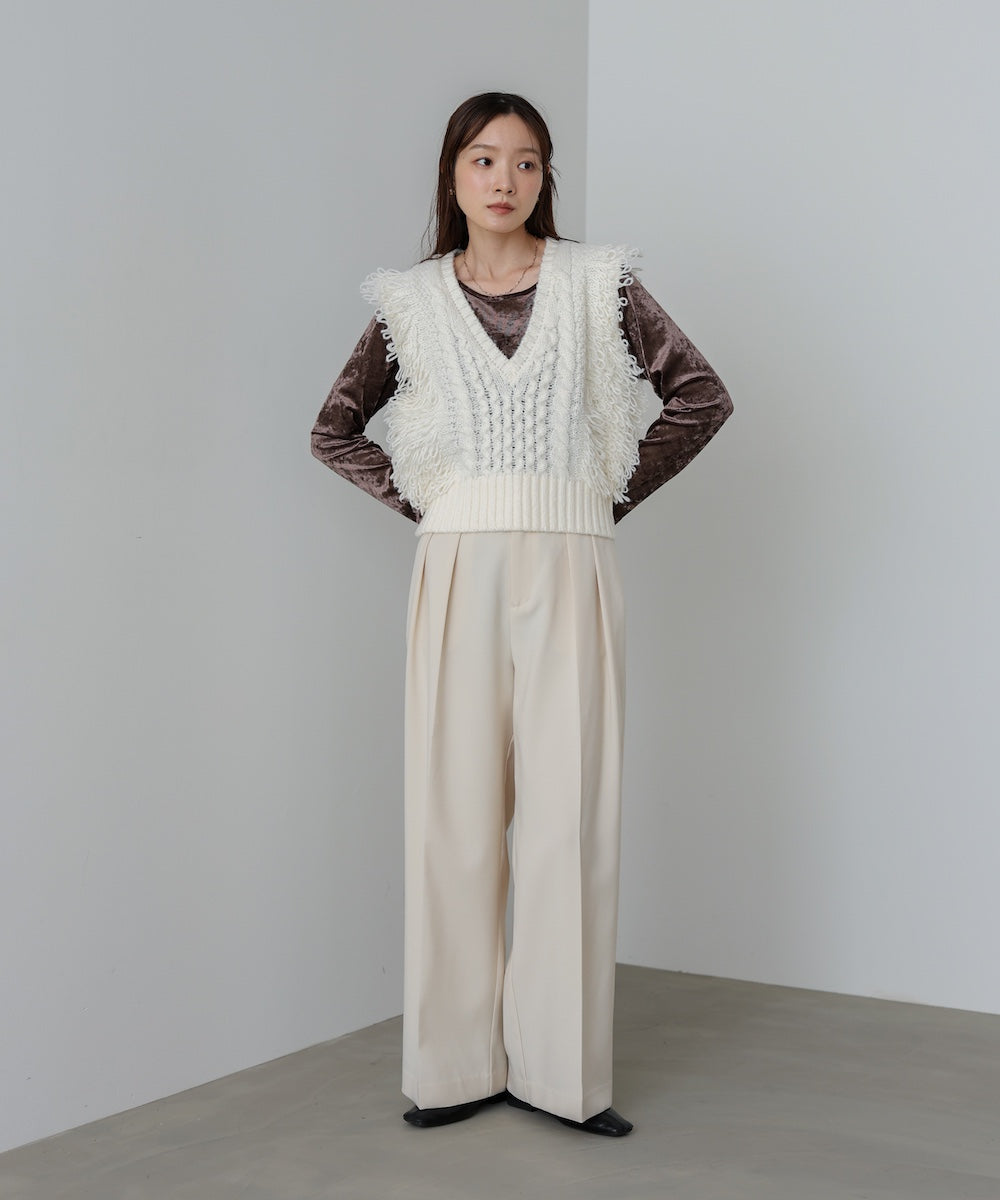 フリンジバルキーニットベスト