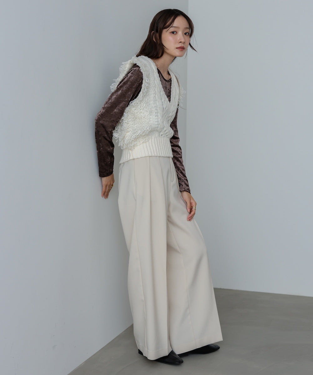 フリンジバルキーニットベスト