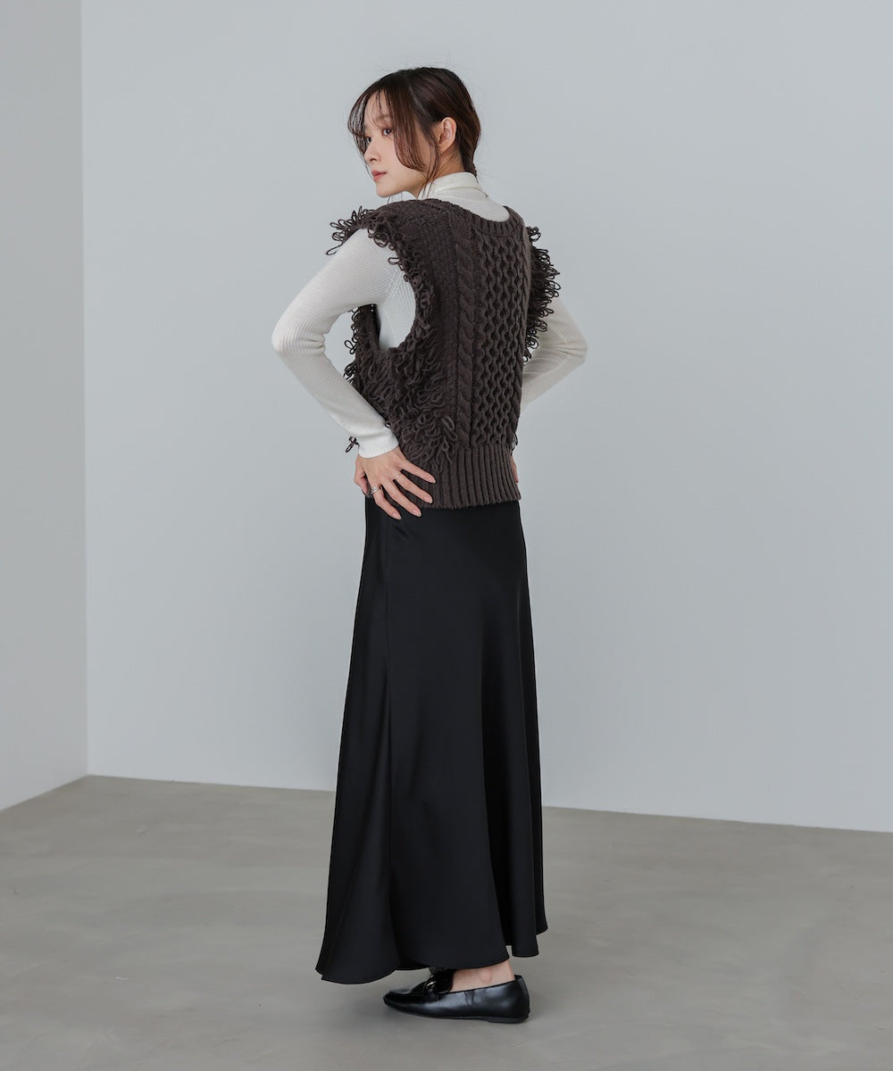 フリンジバルキーニットベスト