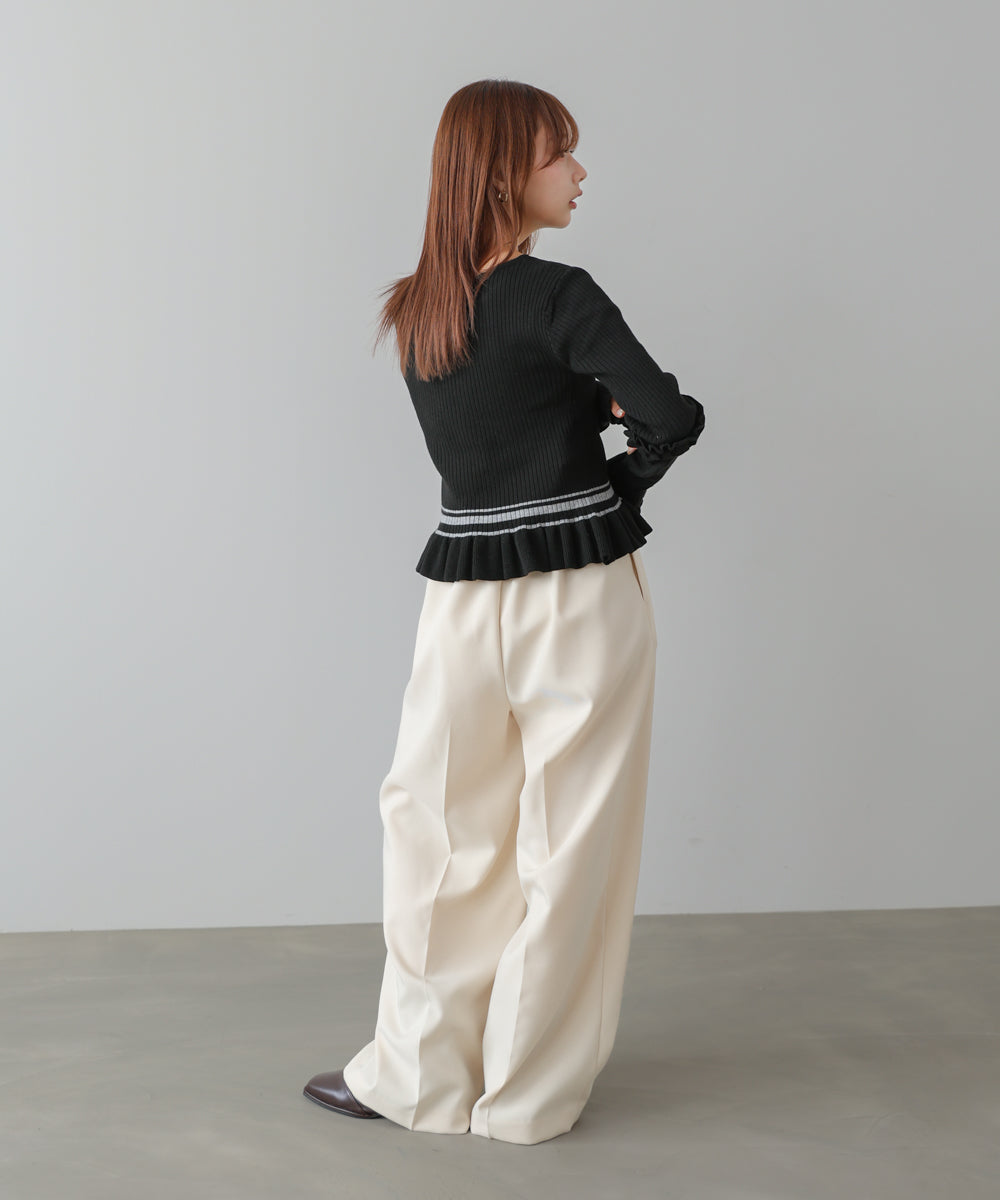 12Gニットフリルヘムショートプルオーバー