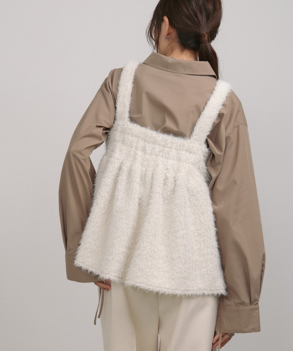 ブークレーシャギー ペプラムキャミソール