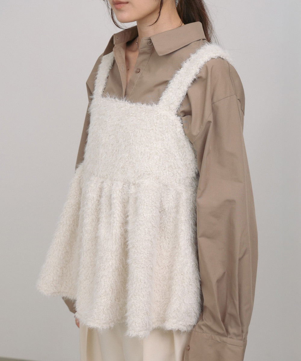 ブークレーシャギー ペプラムキャミソール