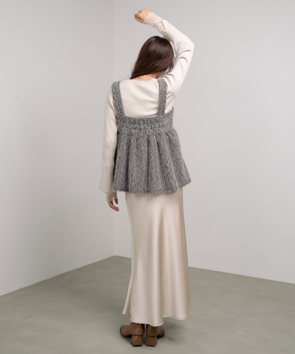 ブークレーシャギー ペプラムキャミソール