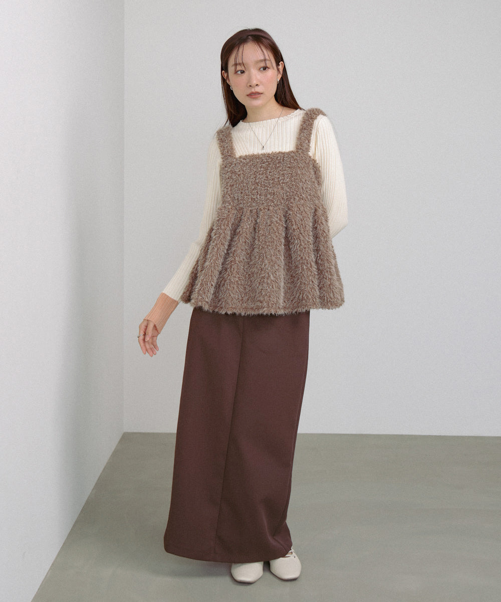 ブークレーシャギー ペプラムキャミソール