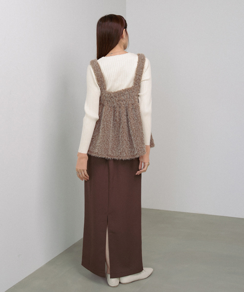 ブークレーシャギー ペプラムキャミソール