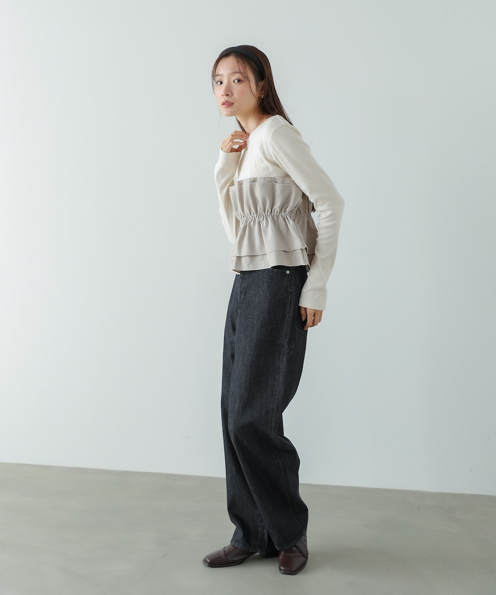 ビスチェ風レイヤードロンT