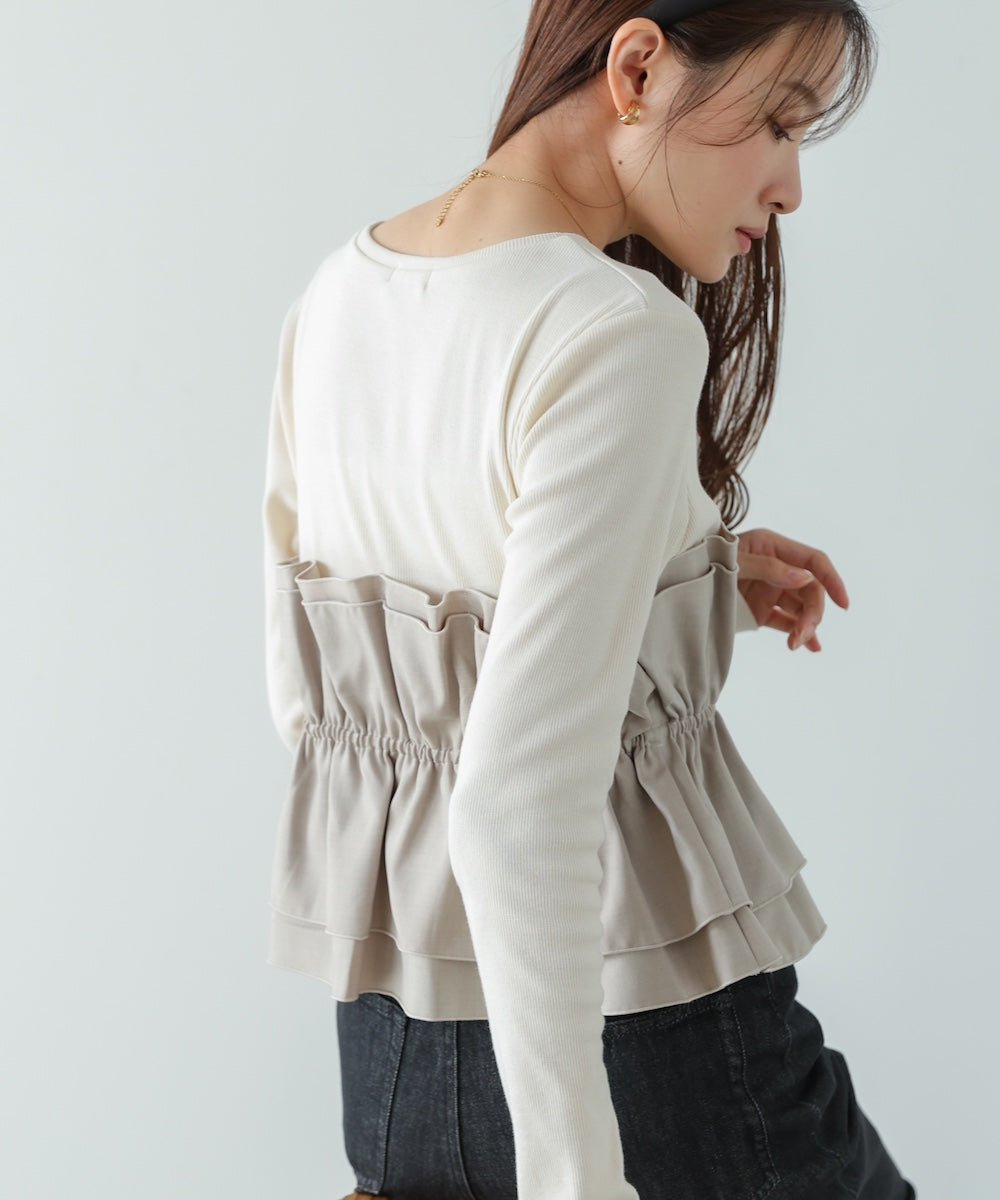 ビスチェ風レイヤードロンT