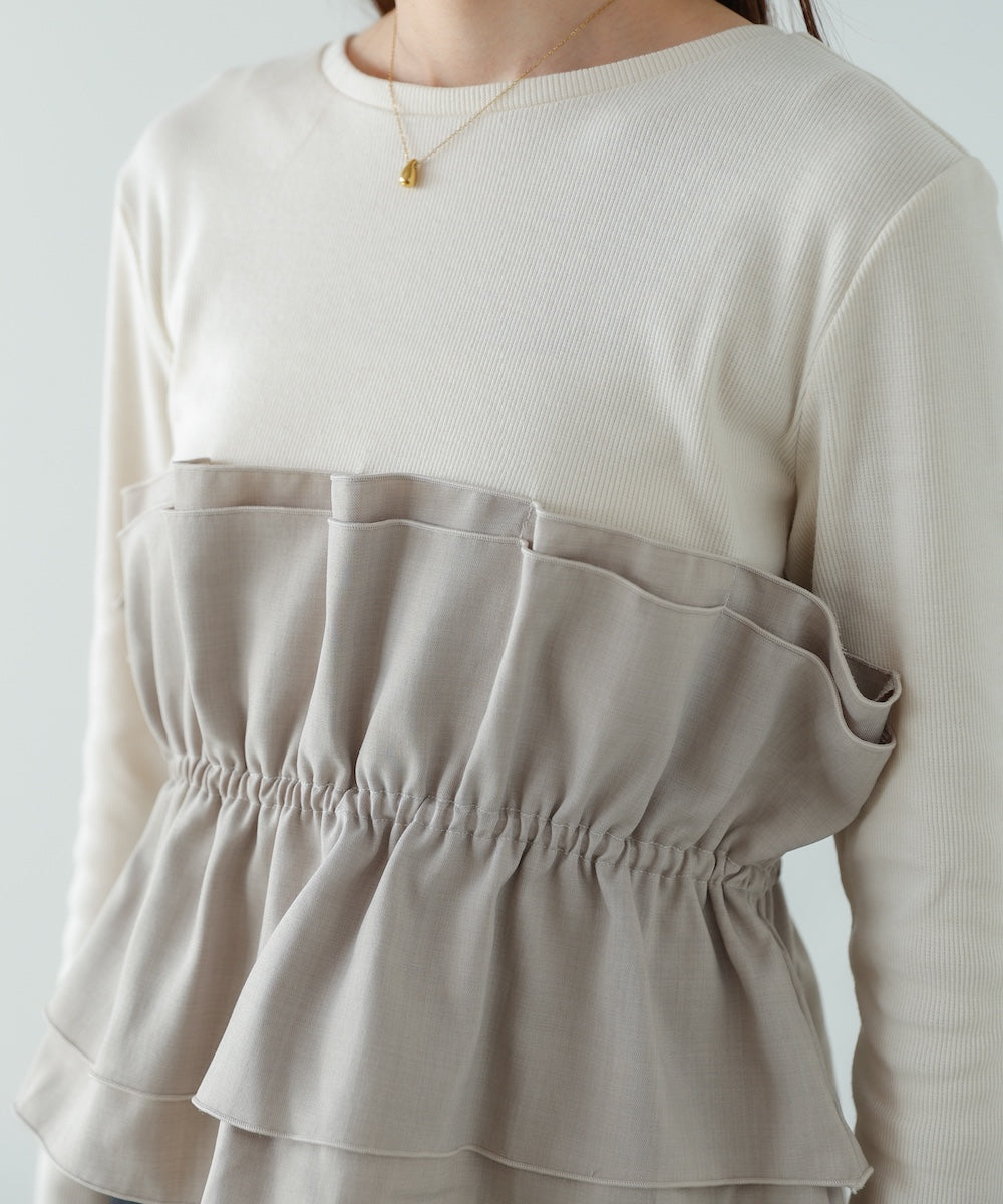 ビスチェ風レイヤードロンT