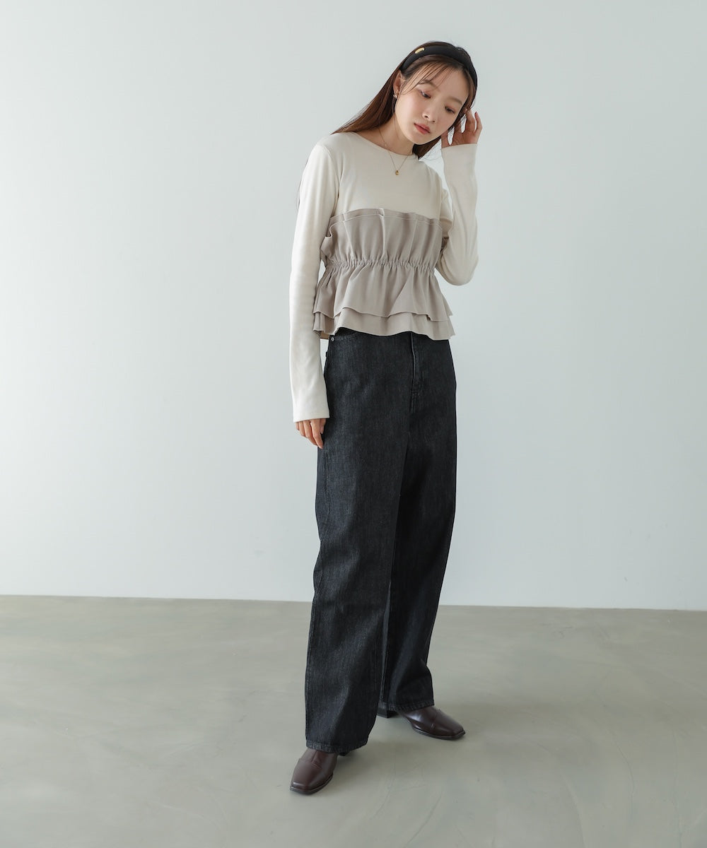 ビスチェ風レイヤードロンT