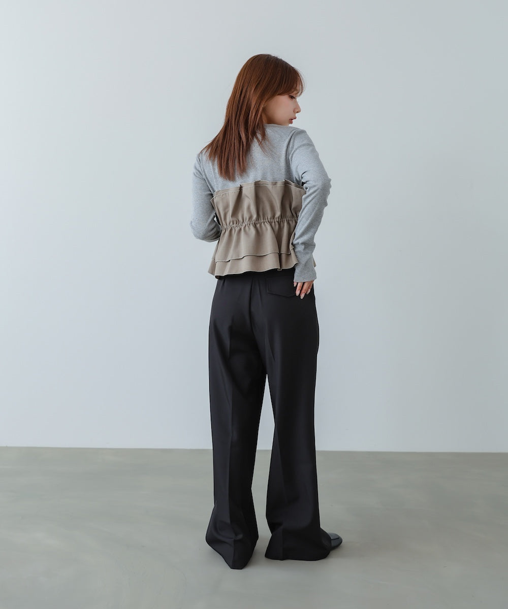 ビスチェ風レイヤードロンT