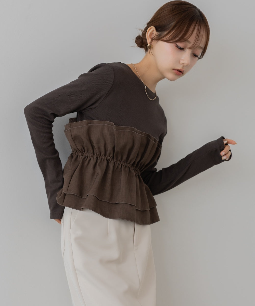 ビスチェ風レイヤードロンT