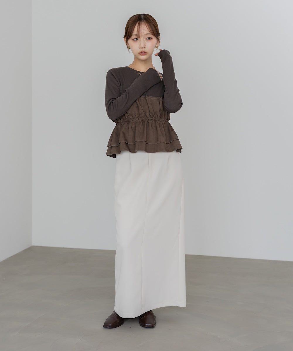 ビスチェ風レイヤードロンT