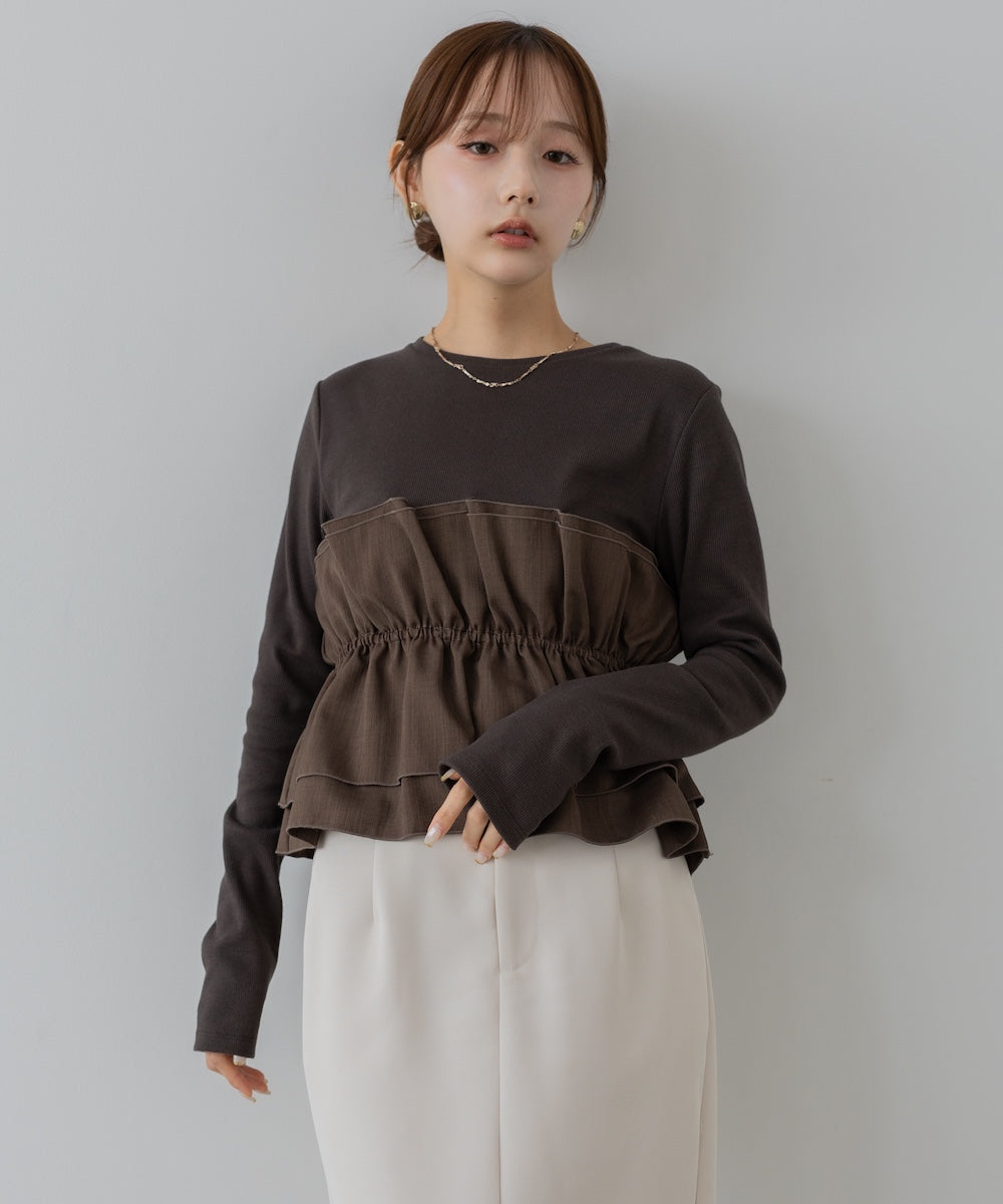 ビスチェ風レイヤードロンT