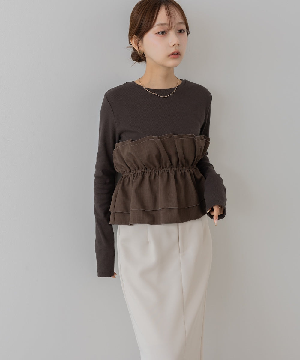 ビスチェ風レイヤードロンT