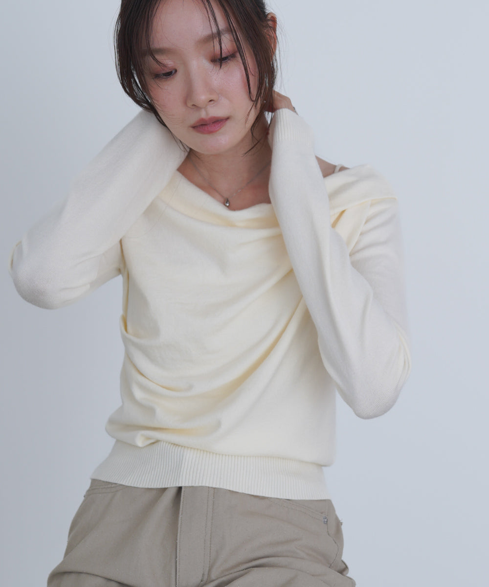 クロスドレープニットプルオーバー