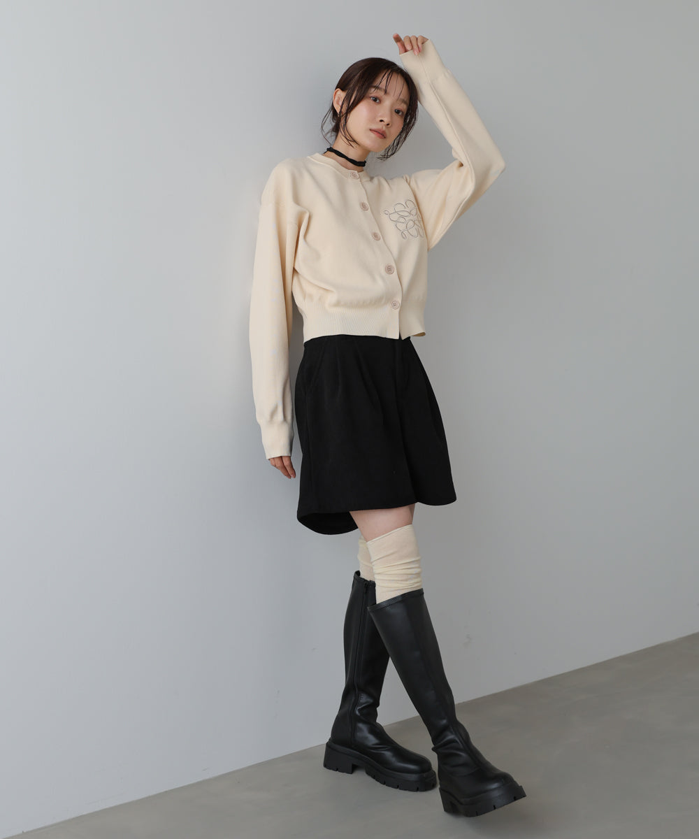 コード刺繍ニットカーディガン