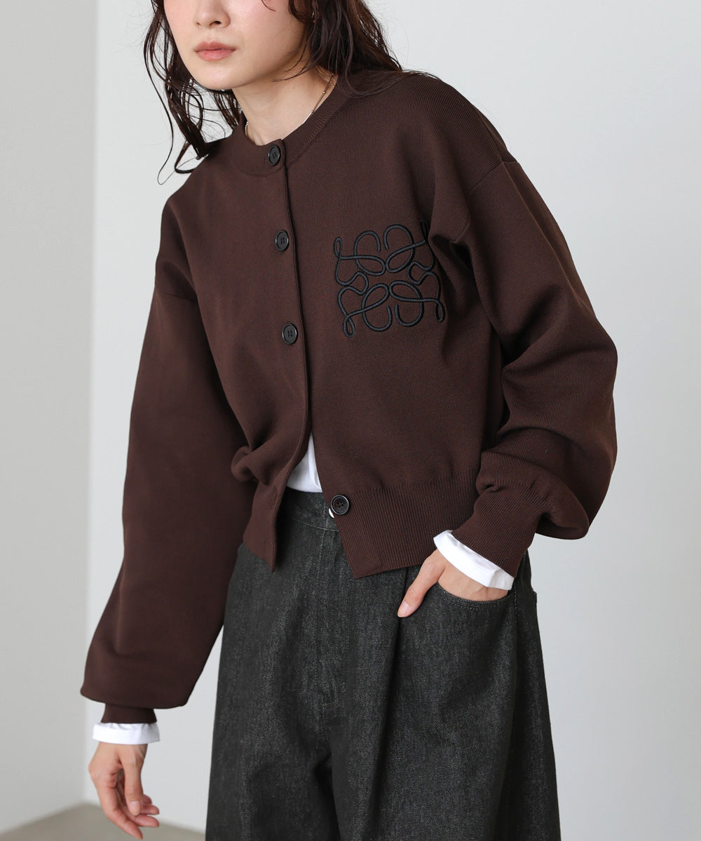 コード刺繍ニットカーディガン