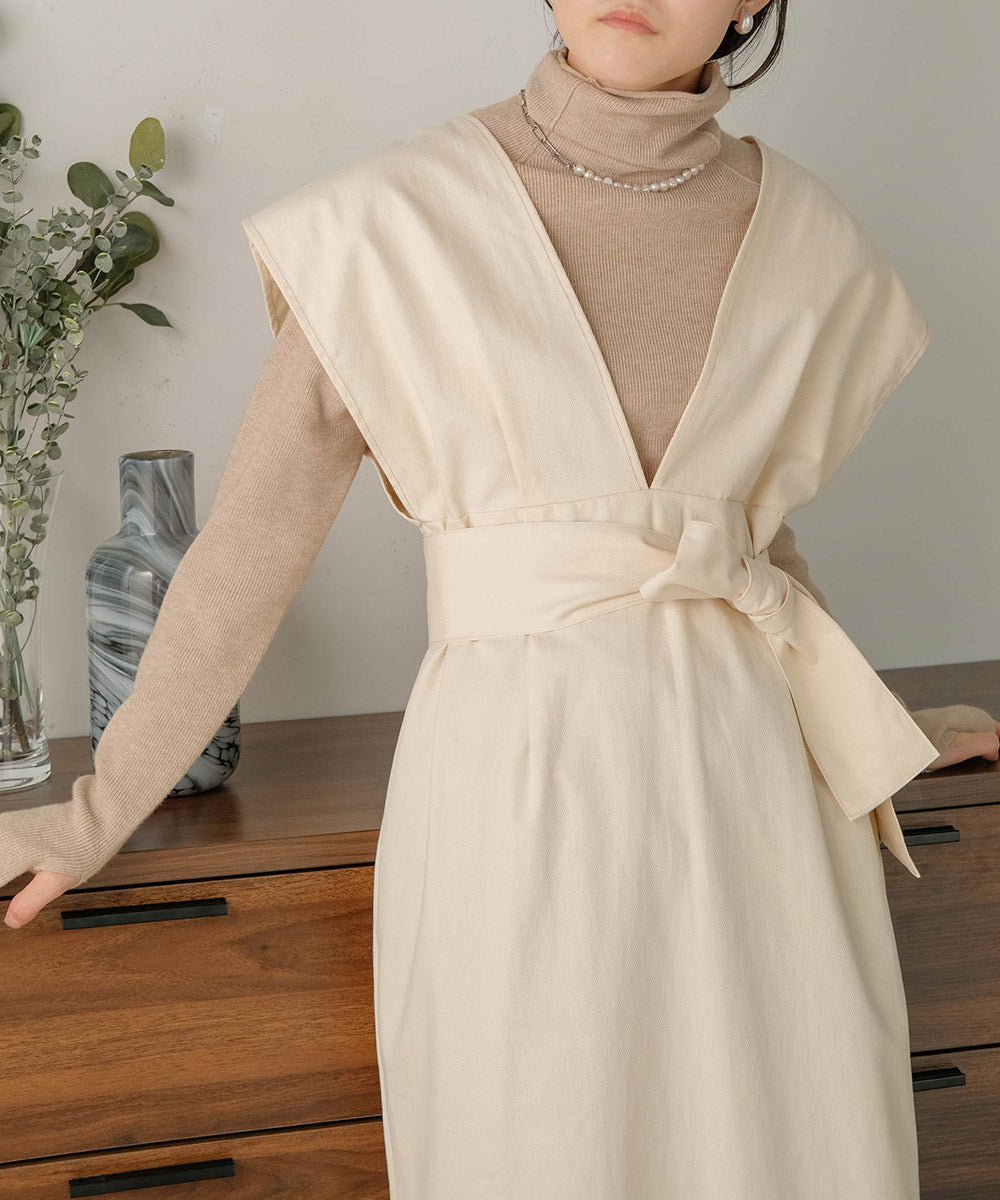 リボンセットジャンパーワンピース