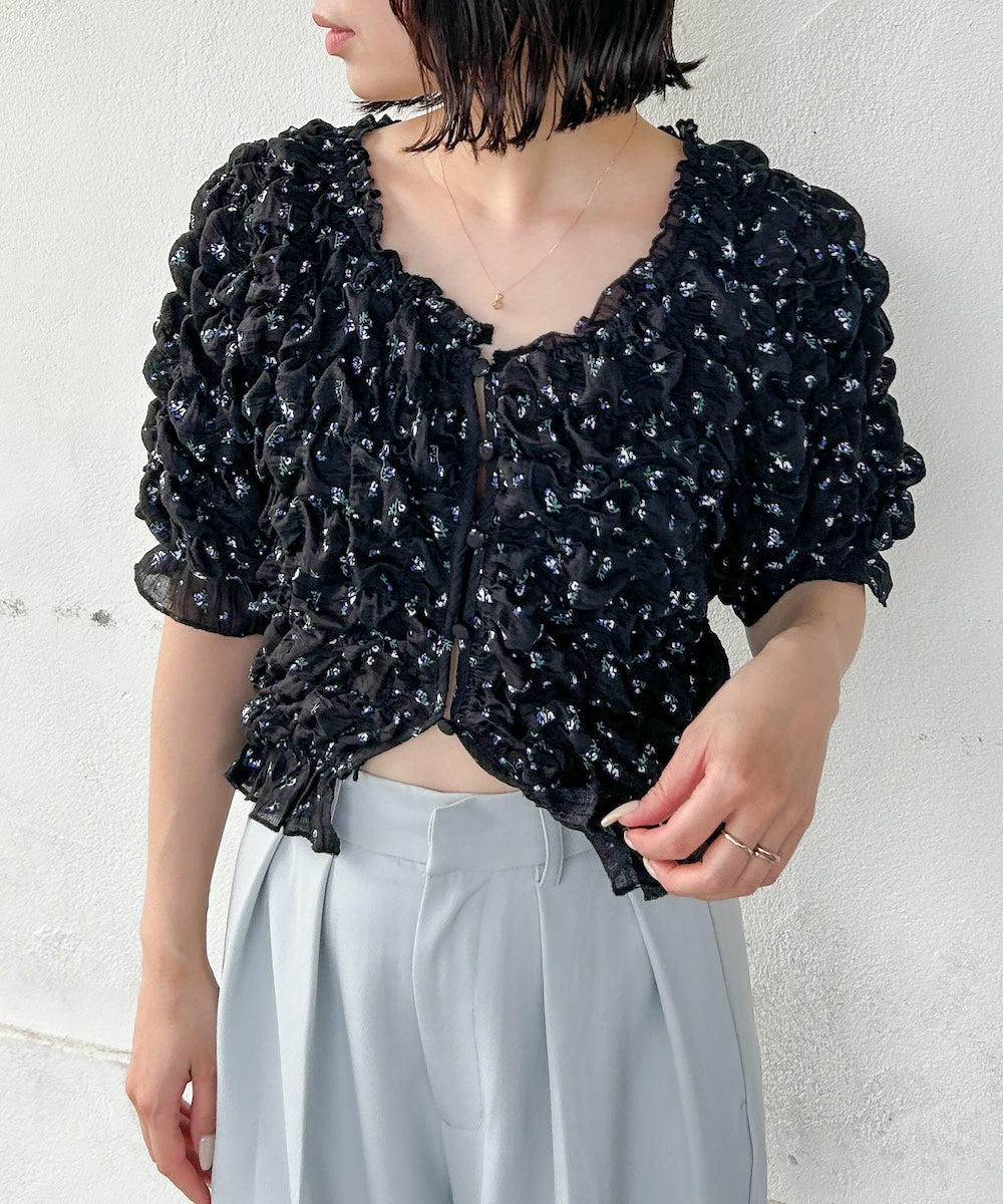 全骨格おすすめ◎】リトルフラワーくしゅくしゅブラウス – Bab