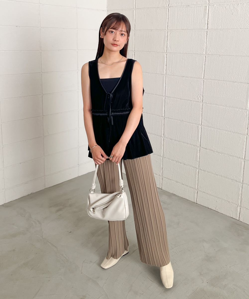 シアーベロアサテンリボンベスト