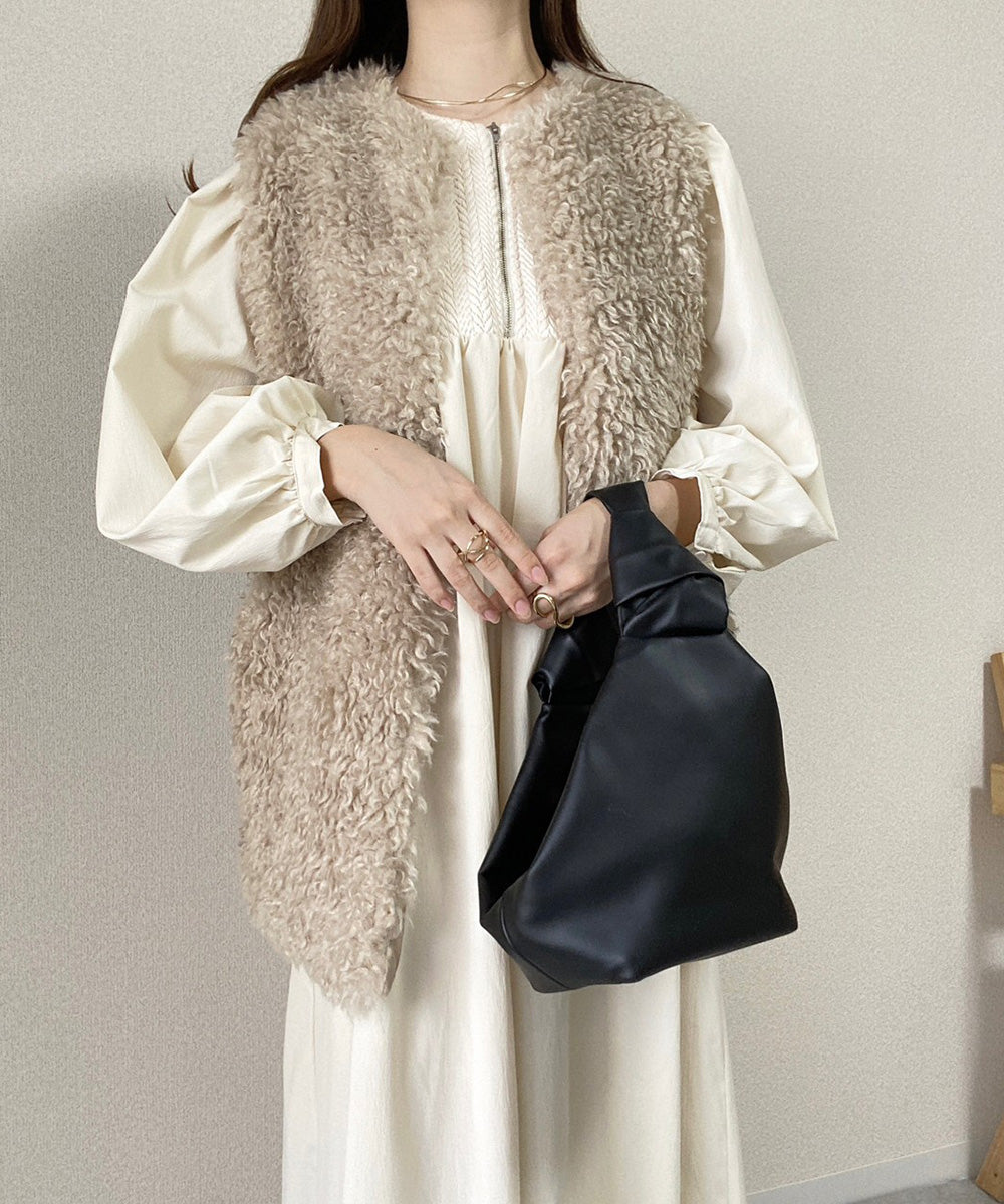LONG POODLE ECO FUR VEST