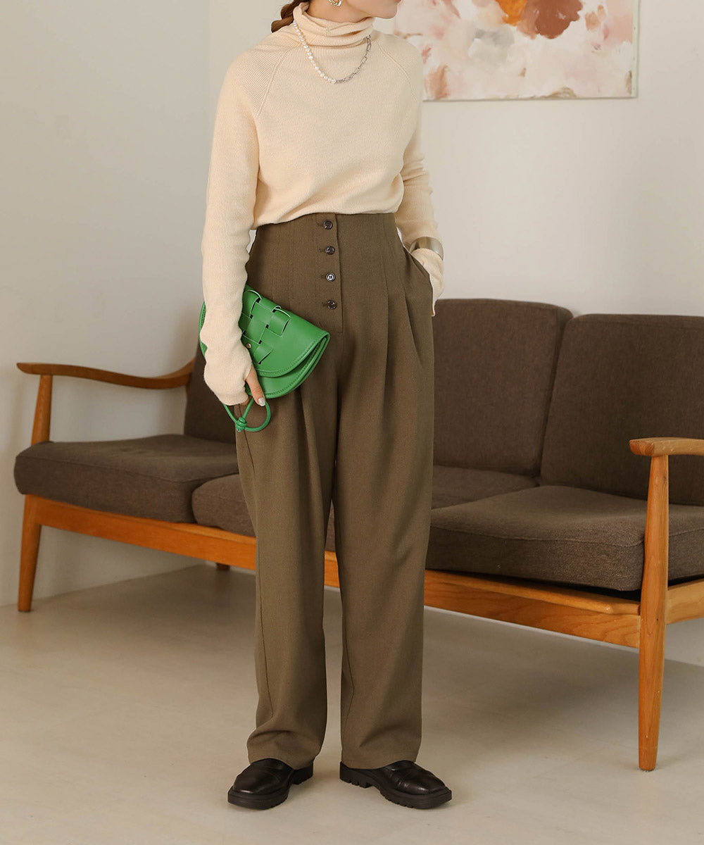 BUTTON FLY HIGH WEST PANTS