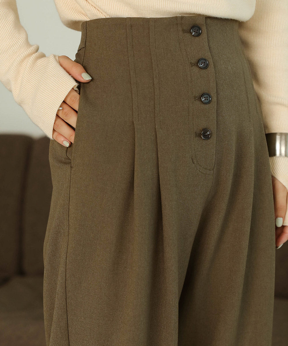 BUTTON FLY HIGH WEST PANTS