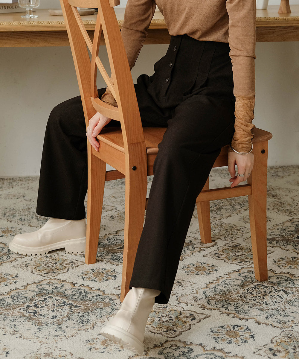 BUTTON FLY HIGH WEST PANTS