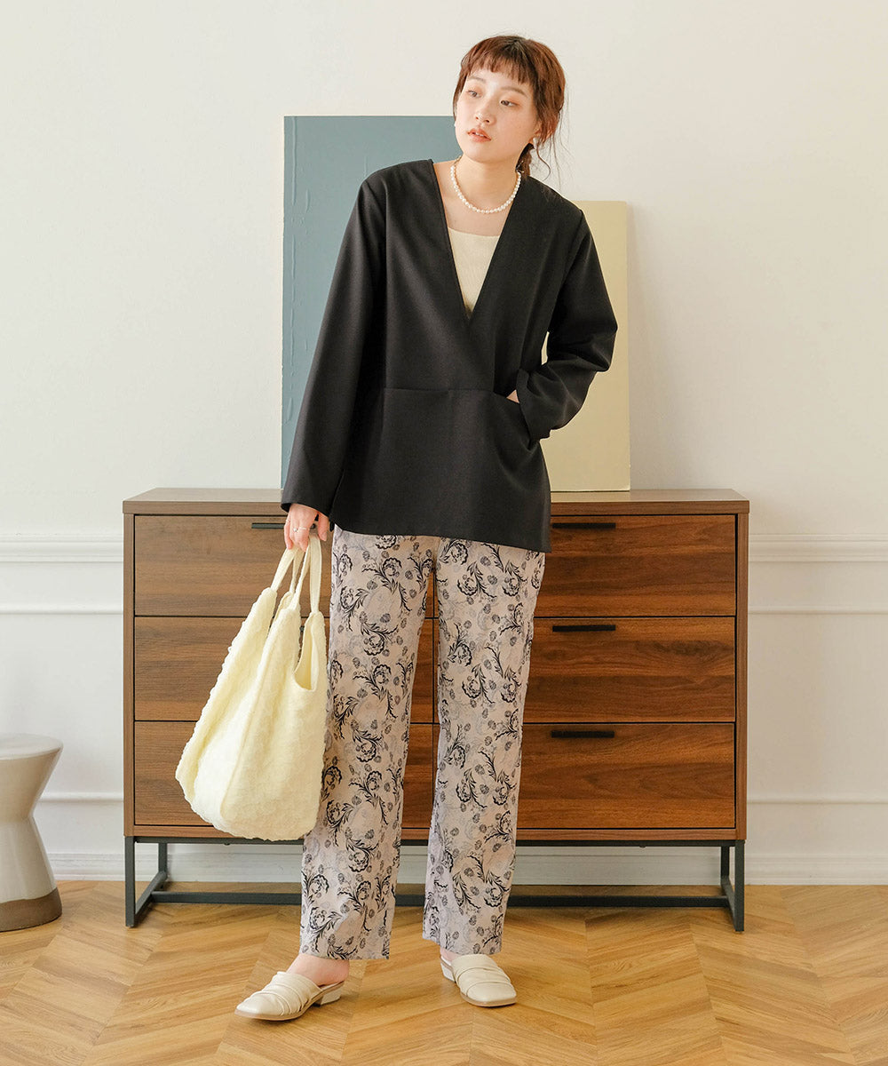 REVERSIBLE JACQUARD PANTS