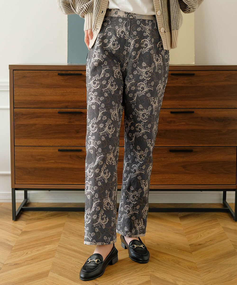 REVERSIBLE JACQUARD PANTS