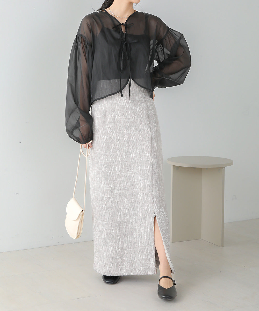 TULLE CARDIGAN SET ONE PIECE